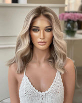 Ombre Brown Blonde Human Lace Front Wigs Pre Plucked Lace Front Wigs