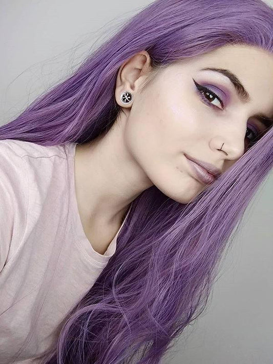 Long Wavy Purple Synthetic Wigs Wavy Lace Front Wigs Long Purple Synthetic Wigs