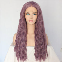 Long Wavy Synthetic Lace Front Wigs Purple Wavy Lace Front Synthetic Wigs-Chloewigs