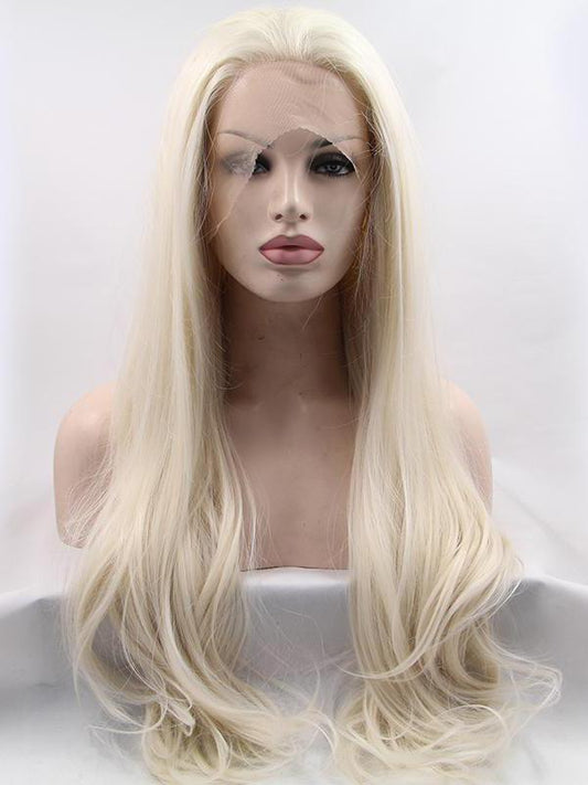 Long Wavy Blonde Synthetic Wig Long Blonde Wavy Lace front Wig