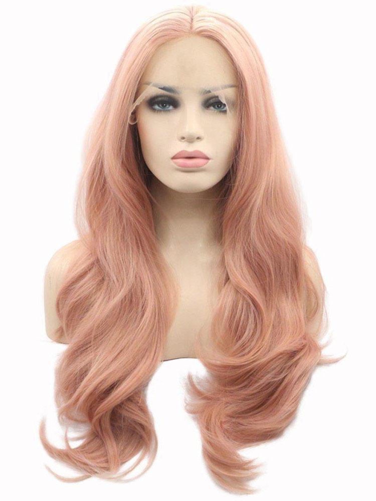 Long Wavy Pink Synthetic Wigs Cosplay Wigs Wavy Wig Best Synthetic Wigs Long Pink Wig-Chloewigs