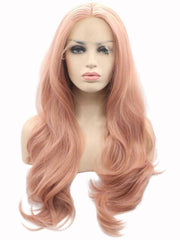 Long Wavy Pink Synthetic Wigs Cosplay Wigs Wavy Wig Best Synthetic Wigs Long Pink Wig
