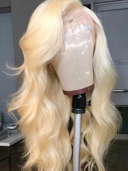 Long Blonde Body Wave Human lace Front Wigs For Women Pre Plucked with Baby Hair-Chloewigs