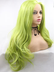 24" Green Long Wavy Synthetic Lace Front Wig Quality Wigs-Chloewigs