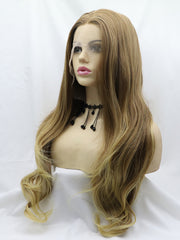 Blonde Wavy Long Synthetic Lace Front Wig-Chloewigs