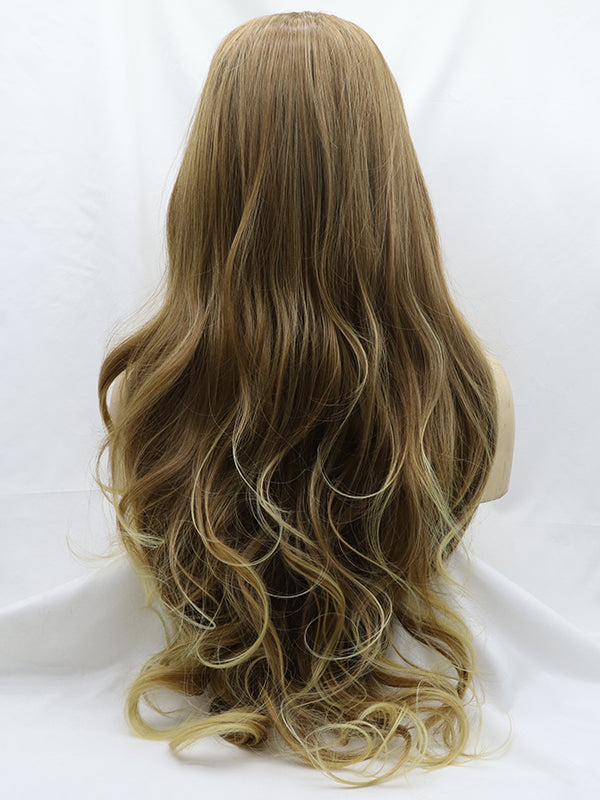 Blonde Wavy Long Synthetic Lace Front Wig-Chloewigs