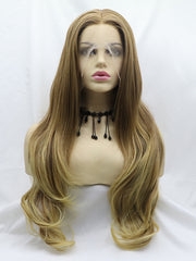 Blonde Wavy Long Synthetic Lace Front Wig-Chloewigs